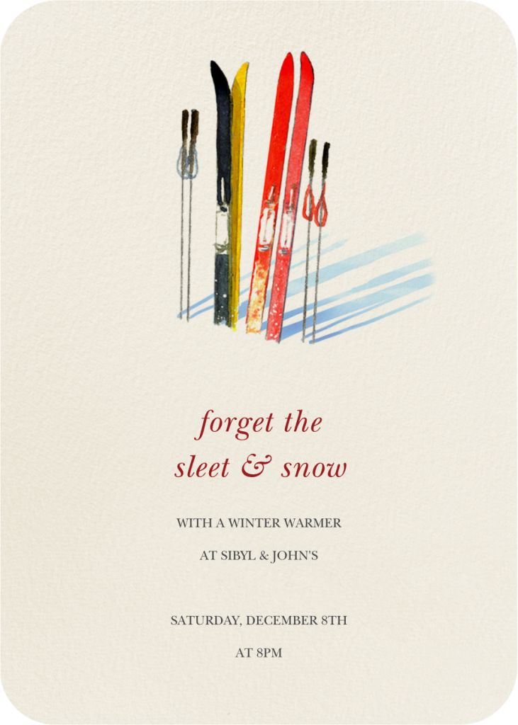 Skis at Sundown Invitation