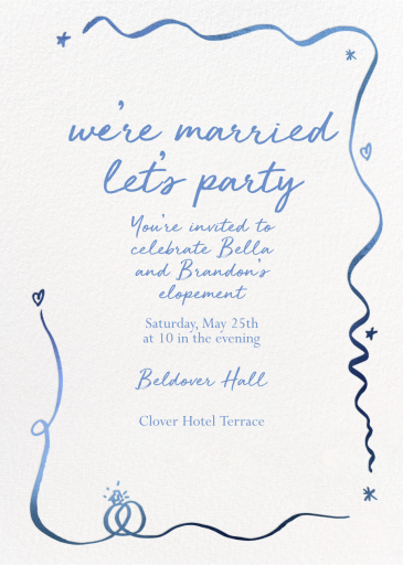 Ribbon Tale - Elopement Party Invitation by Pulp Templates Co.