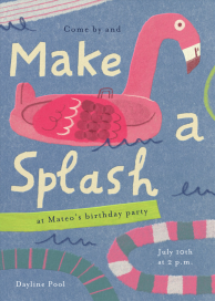 Flamingo Float - Birthday Invitation by Maisy Summer