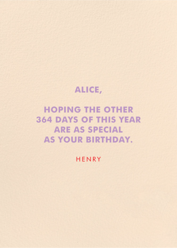 Charmed - Birthday Card by Carolyn Suzuki Studio - Back