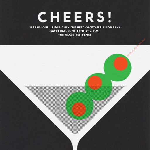 Served Up - Cocktail Party Invitation by The Indigo Bunting