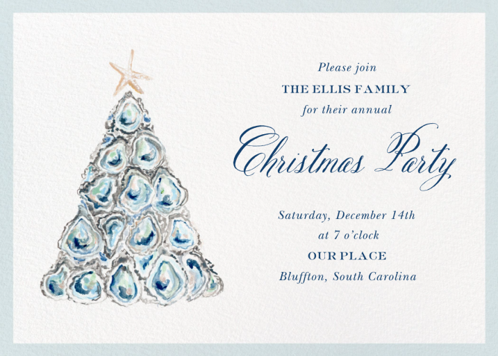 Oyster Tree (Lucy Young) - Christmas Party Invitation by Dogwood Hill