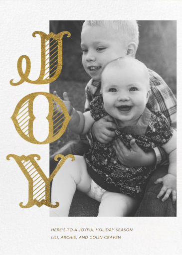 Joyful Stripes (Inset) - Holiday Card by Paperless Post