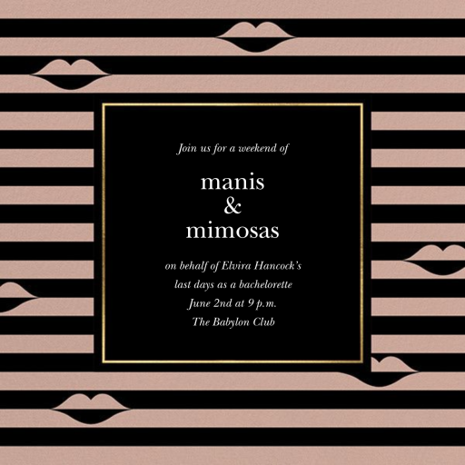 Sealed Lips - Bachelorette Party Invitation by kate spade new york