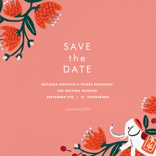 Royal Elephant (Save the Date) - Save the Date by Rifle Paper Co.