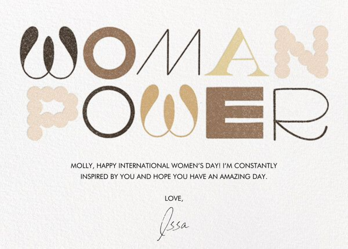 Feel the Power - International Women's Day Card by Paperless Post