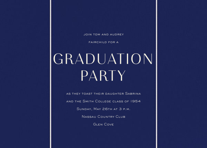 Edenham (Photo) - Graduation Party Invitation by Liberty - Back