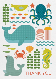 Ocean Parade - Petit Collage - Thank You Card by Petit Collage