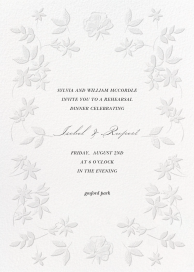 Embossed Flowers - Rehearsal Dinner Invitation by  Monique Lhuillier