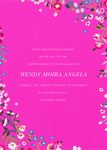 Embroidered Floral - Baptism & Christening Invitation by Oscar de la Renta