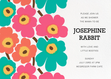 Unikko (Horizontal) - Baby Shower Invitation by Marimekko