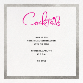 Script Cocktails Outline Invitation