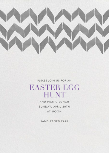 Big Zig Zag - Easter Invitation by Linda and Harriett