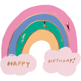 Over the Rainbow - Birthday Card by Carolyn Suzuki Studio