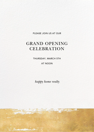 Simple Brushstroke - Launch Party Invitation by Sugar Paper