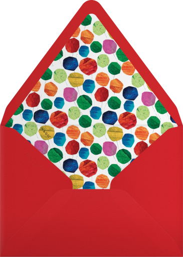 Bear with Colorful Balloons Invitation Envelope