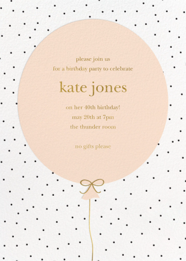 Pink Balloon - Birthday Invitation by Sugar Paper