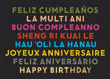 Birthday Languages by The Indigo Bunting