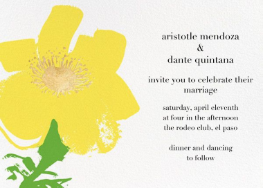 Yellow Poppies - Wedding Invitation by kate spade new york