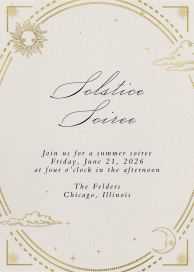 Golden Solstice - Summer Party Invitation by Inquisited