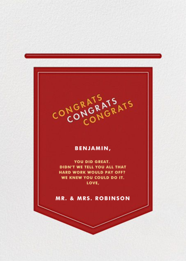 Leagues - Congratulations Card by Paperless Post - Back