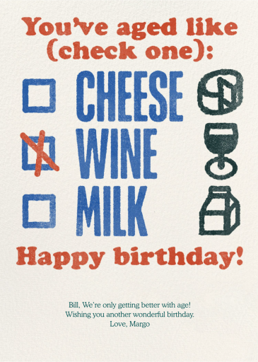 Like Fine Wine - Birthday Card by Derek Blasberg