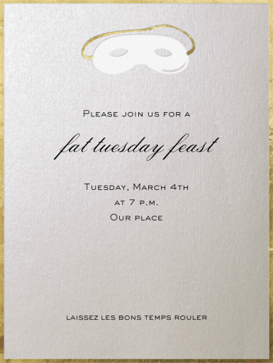 Domino Mask - Mardi Gras Invitation by Paperless Post