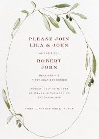 Sprig Frame (Sarah Robins Powell) - First Communion Invitation by Dogwood Hill