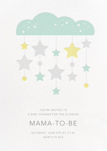 String of Stars - Baby Shower Invitation by Petit Collage
