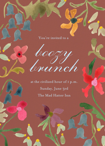 Tipsy Flowers - Invitation by Tara Roma Gill