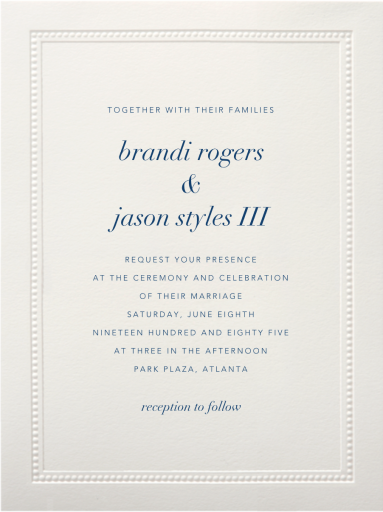 Corinthian Embossed Border - Wedding Invitation by Paperless Post