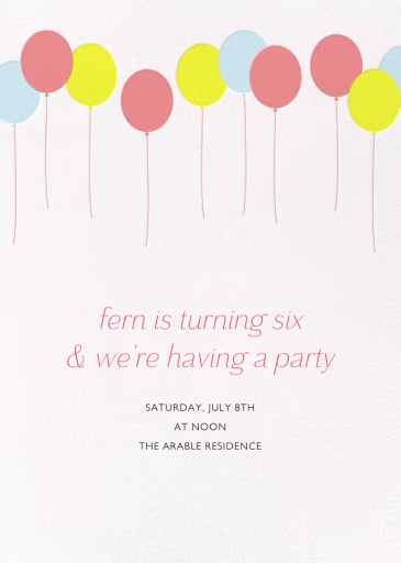 Balloons (New) - Birthday Invitation by Paperless Post