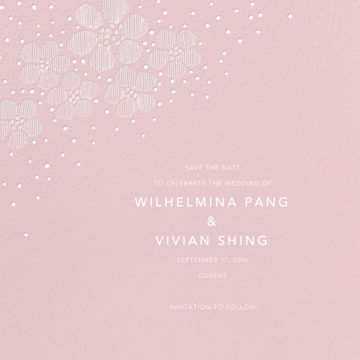 Blossoms on Tulle I Save The Date by Oscar de la Renta