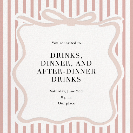 Coquette Ribbons - Dinner Party Invitation by Sugar Paper