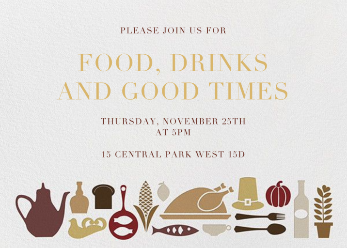 Turkey at the Table - Thanksgiving Invitation by Jonathan Adler