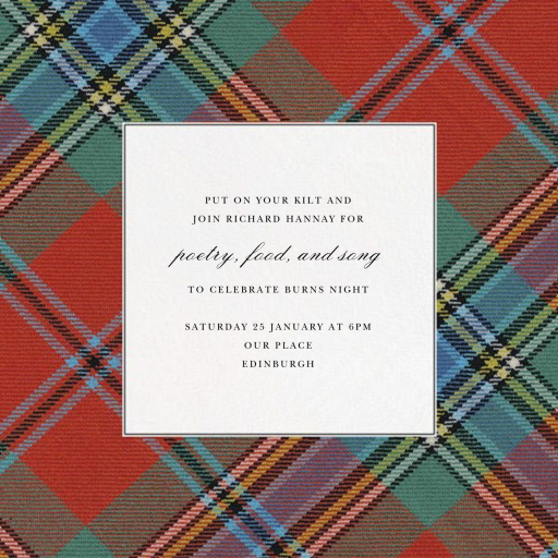 Tartan Plaid Border (Square) by Oscar de la Renta