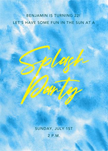 Tye-Dye Waves - Pool Party Invitation by Paperless Post