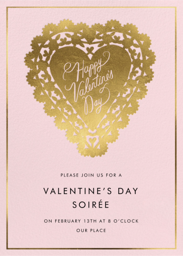 Valentine’s Day Doily (Single-sided) - Valentine's Day Invitation by Rifle Paper Co.