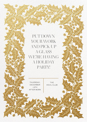 Classic Holly - Corporate Holiday Party Invitation by Paperless Post