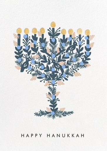 Floral Menorah (Greeting) - Hanukkah Card by Rifle Paper Co.