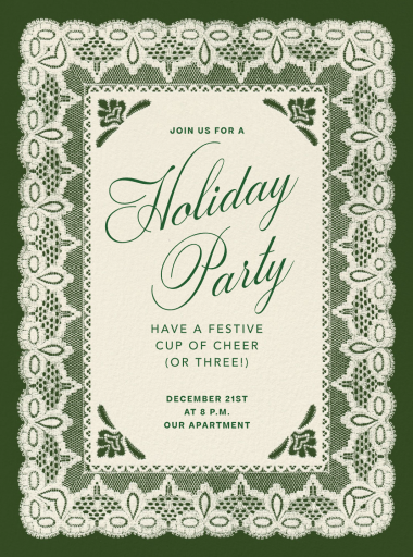 Vintage Lace Holiday Invitation