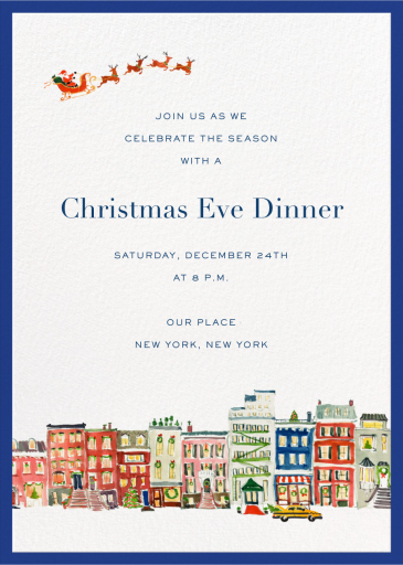 Santa Over the City (Inslee Fariss) - Holiday Party Invitation by Dogwood Hill
