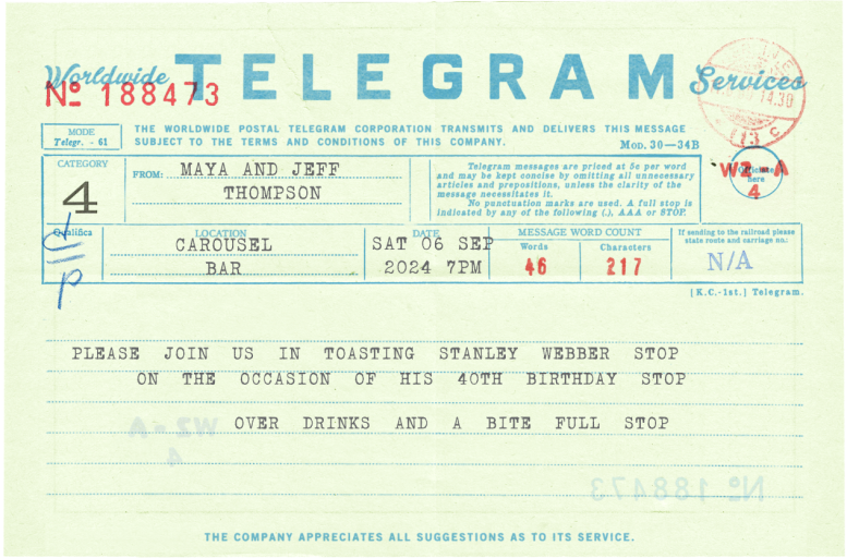 On the Gram - Save the Date by Annie Atkins