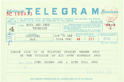 On the Gram - Birthday Invitation by Annie Atkins