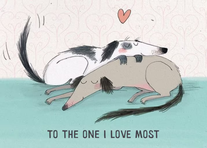 Dog Love (Kate Hindley) - Valentine's Day Card by Red Cap Cards