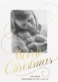 Christmas Curlicue - Birth Announcement by Paperless Post