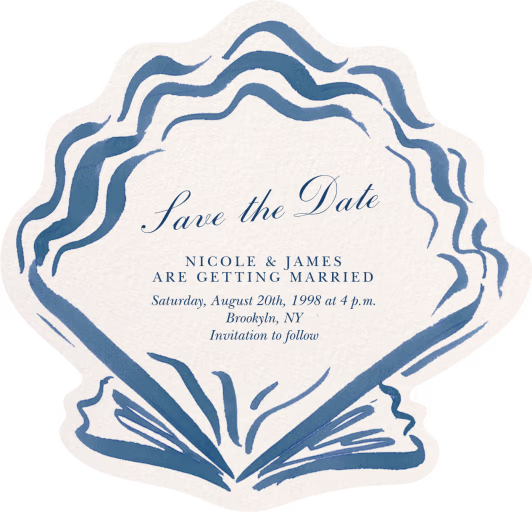 Cerulean Shell - Save the Date by Ten Story Stationery