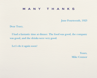 Many Thanks Cream - Greeting Card by Paperless Post