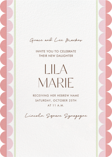 Squiggle Edges - Bris/Baby Naming Invitation by Paperless Post
