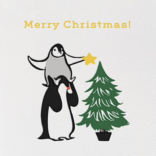 Penguin Christmas Star - Christmas Card by Paperless Post